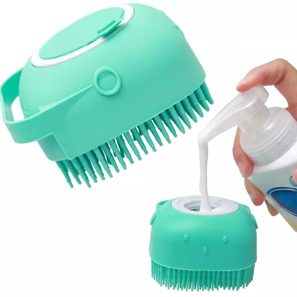 Pet grooming package, shower brush, hair remover glove